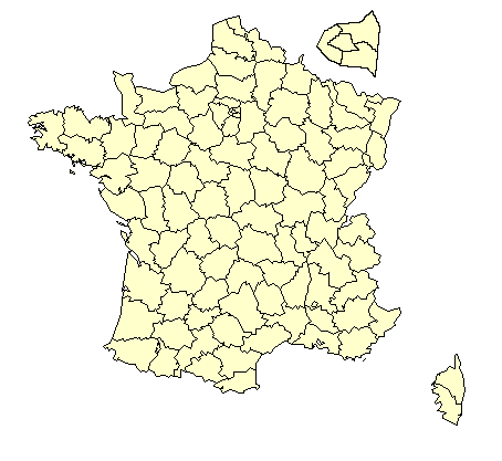 carte des départements en France